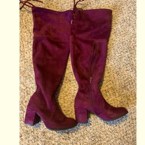 Torrid-Maroon Knee High Boots